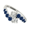 thumbnail image 3 of Aonejewelry 1CT. Two Stone Sapphire and Diamond Engagement Ring Crafted In 14k White Gold, 3 of 4