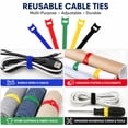thumbnail image 5 of 100 Pack Adjustable 7.9 Inch Fastening Cable Ties, Cord Organizers for Electronics, Home and Office, TIKA, 5 of 7