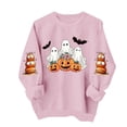 thumbnail image 4 of DIOAZUD Womens Halloween Sweatshirts Funny Ghost Graphic Pullovers Stretch Going Out Round Neck Long Sleeve Sweater Tops Halloween Costumes, 4 of 5