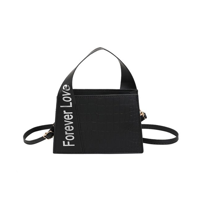 Bolso bandolera para mujer Moda con estampado de letras Bolsos para mujer Satchel para mujer (Negro)