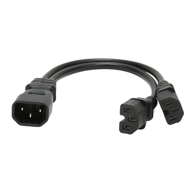 Divisor de cable de AlimentAción, Retardante de Llama IEC320 C14 Un cable doble C15 12.6in aislado para impresora para el monitor lcd