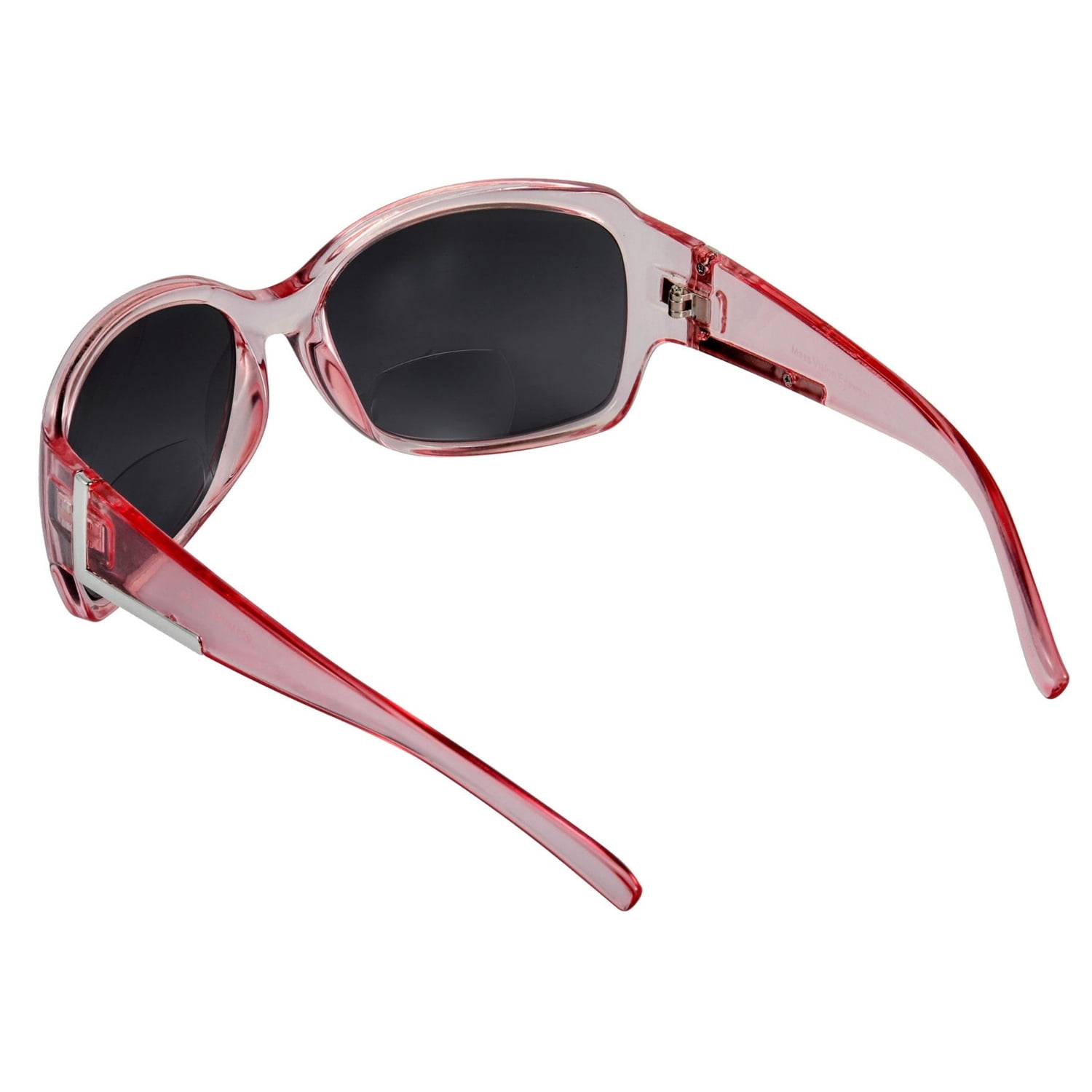 2 Pair of "The Fashionista" Womens Designer Bifocal Sunglasses - Outdoor Reading Glasses - Glacier Pink/Black - 2.50