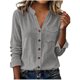 thumbnail image 2 of Neewe Womens Classic Plain Shirt Casual Collar Long Sleeve Loose Fit Button Down Tops Daily Outfits, 2 of 5
