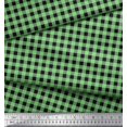 thumbnail image 2 of Soimoi Green Heavy Satin Fabric Check Check Printed Fabric 1 Yard 54 Inch Wide, 2 of 4