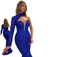 thumbnail image 2 of Vestido de otoño para mujer, temperamento, banquete, actuación, vestido de noche largo de cola de pez ajustado, 2 of 2