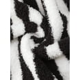 thumbnail image 5 of INSPIRE CHIC Womens Bath Robe Fleece Fluffy Terry Long Sleeve Belt Full Length Striped Plush Shaggy with Pockets Spa Shower XL Black, 5 of 5
