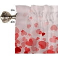 thumbnail image 3 of Valentines Day Window Valances Pink Love Heart Valance Kitchen Curtains with Rod Pocket Short Curtain Panels for Bedroom Living Room 54" X 18", 3 of 6