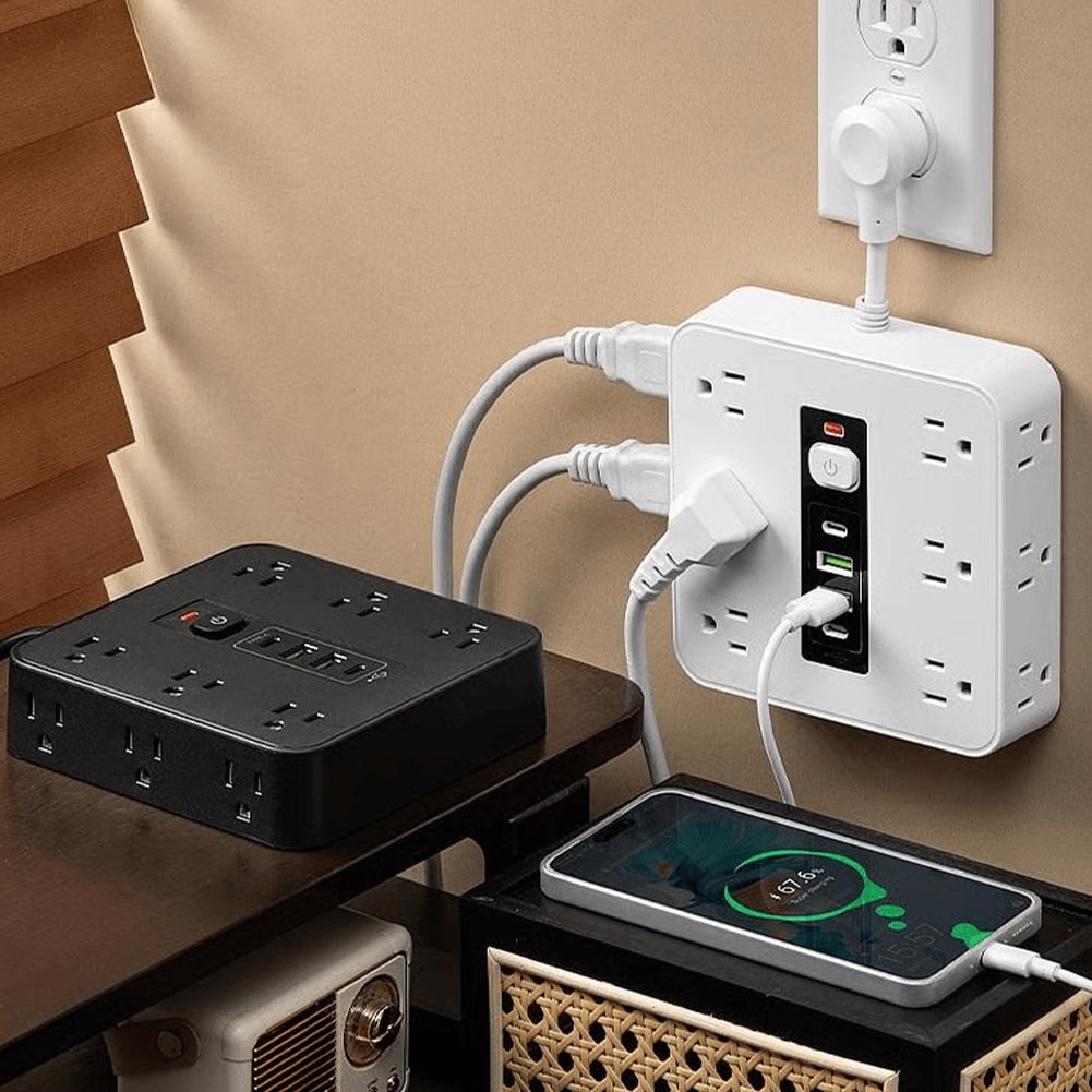 16-in-1 Power Strip with Switch & Surge Protection, Travel Extension Cord with USB Ports, Outlet Electrical Extender, 6.5FT Extension Cord On/Off Switch, 16 Outlet USB-C Power Strip