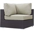 thumbnail image 2 of Contemporary Modern Urban Designer Outdoor Patio Balcony Garden Furniture Lounge Sofa, Chair and Coffee Table Fire Pit Set, Fabric Rattan Wicker, Beige, 2 of 8