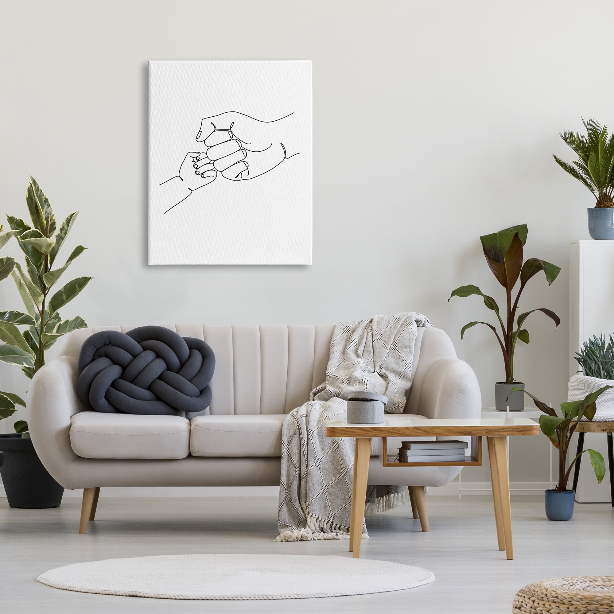 Stupell Industries Fist Bump Family Hands Minimal Line Drawing, 30 x 40, Designed by JJ Design House LLC