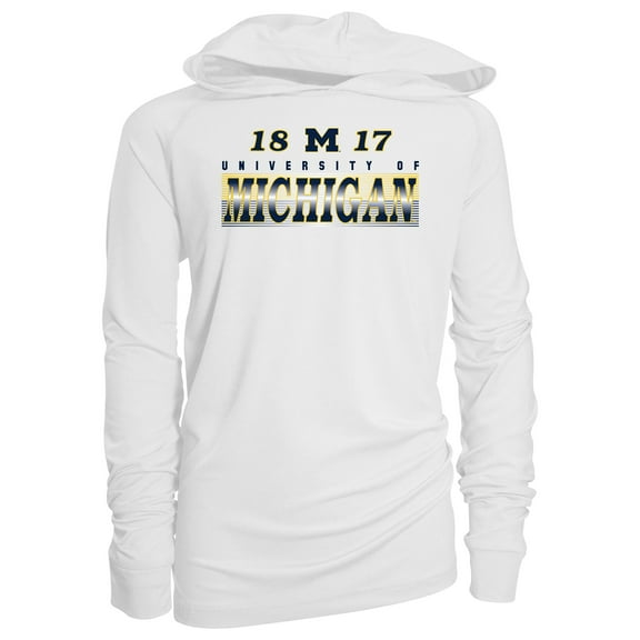 Youth Garb White Michigan Wolverines Marley Long Sleeve Raglan Hoodie Sunshirt