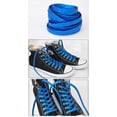 thumbnail image 4 of Santimon Glitter Sequin Shoelace Stylish Flat Shoe Lace For Sneakers/ Board Shoes/ Boots/ Canvas Sneakers 55" Blue, 4 of 8