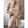 thumbnail image 4 of Womens Summer 2 Piece Outfits Short Sets Matching Sleeveless Tank Top High Waisted Shorts with Pockets M, 4 of 9