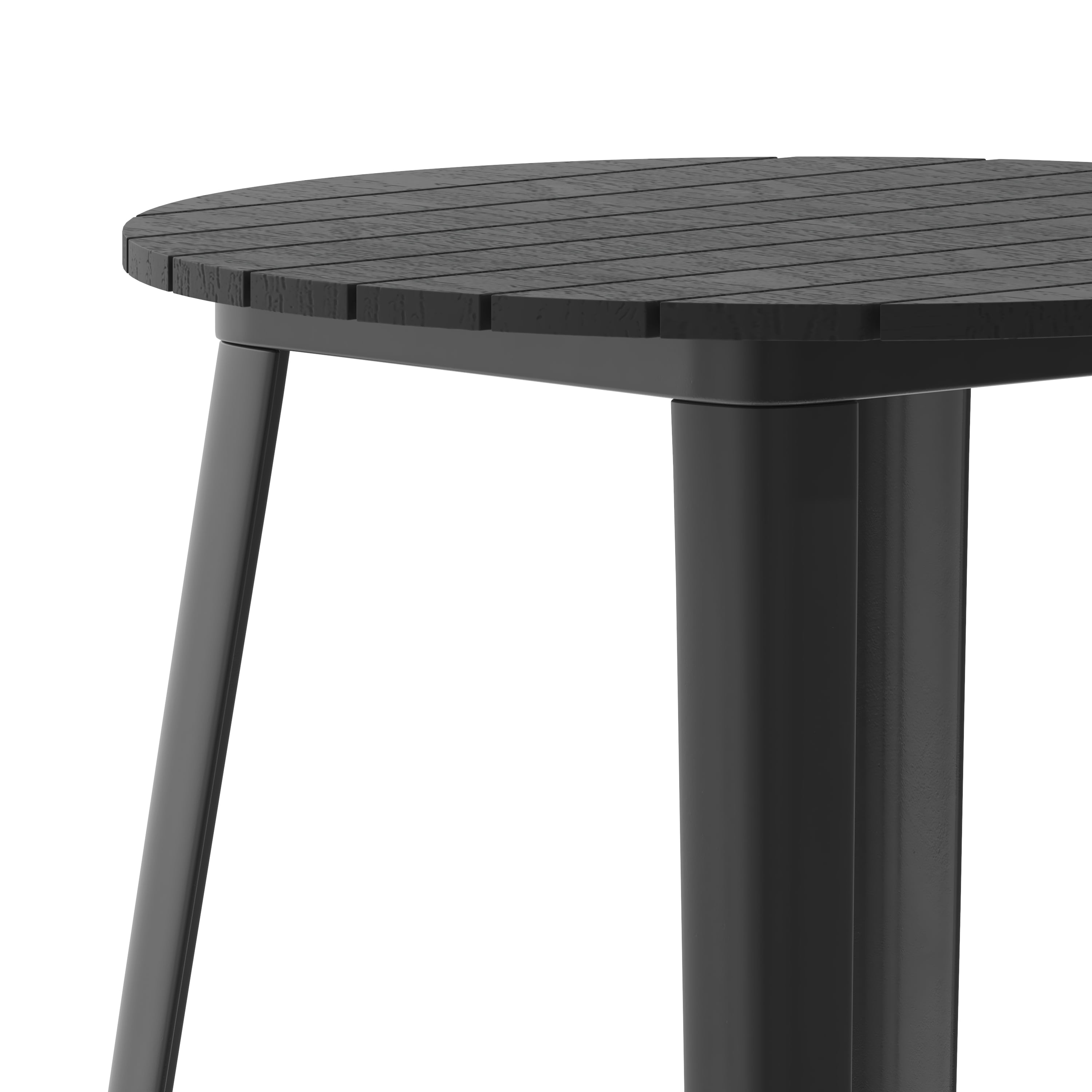 Dextrus 39" Rectangular Iron Plate Patio Bar Table with Sturdy and Weather-Resistant Features, Gray