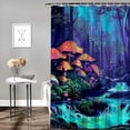 thumbnail image 2 of Orinice Mushrooms Stream of Water Forest Bathroom Decor Set with Hooks, Colorful Luxurious Graphic Print Polyester Fabric Fashion Shower Curtain, Waterproof Home Bathtubs Decoration, Multi Size 69x72, 2 of 7