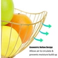 thumbnail image 3 of 2Pcs Metal Wire Fruit Basket for Kitchen Counter, Curved-Edge Large Fruit Bowls Holder for Vegetable Bread Snacks, Decorative Fruit Bowl for Table Centerpiece Living Room Dining (Gold), 3 of 9