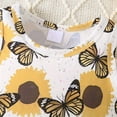 thumbnail image 7 of Baby Girl Rompers Boys Girls Cartoon Butter Fly Printed Sleeveless Pullover Romper Sweatshirt Bodysuits Baby Bubble Romper Yellow 3 Months-6 Months, 7 of 7