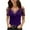 Purple, variant on EQWLJWE Women V-neck Tops Women Casual V-neck Hot Drilling Cold Shoulder Net Yarn Short Sleeve Solid T-Shirt Tops Summer Tops For Women 2023