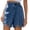 T092-Sky Blue, variant on Ailaofu Womens Wrap Tassel Shorts High Waisted Tie Waist Solid Color Casual Shorts with Fringe Hem Flowy Lightweight Skort Style
