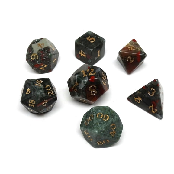 Stone Dice Collection - African Bloodstone - Signature Font