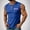 Blue, variant on Men's Color Block Sleeveless Crew Neck Tank Top Half Button Pocket Design Casual Vest for Summer Gym Street Outdoor Daily Leisure Wear Green M