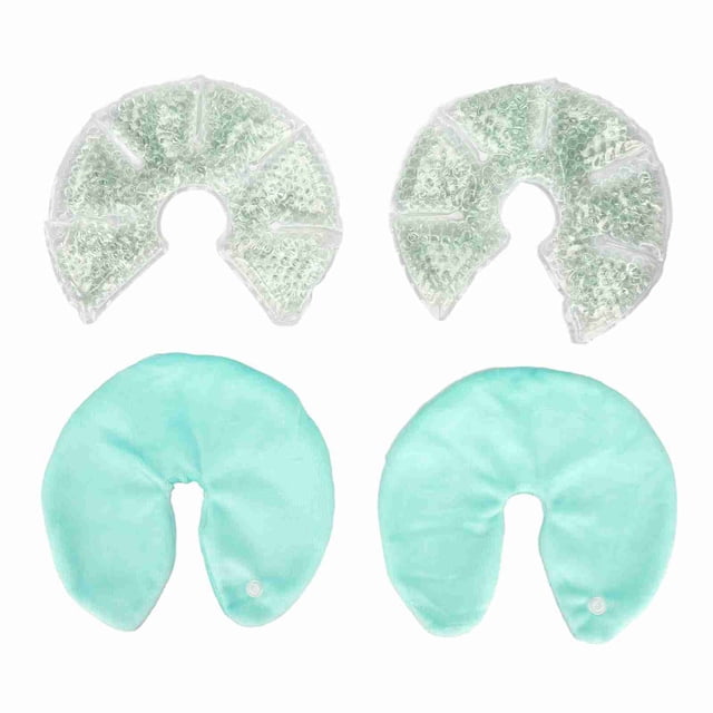 1 par de almohadillas de gel para el pecho, compresas frías y calientes reutilizables, paquete de hielo para lactancia materna, color verde