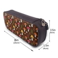 thumbnail image 3 of Picia Woodland Mushroom Pattern Large Capacity PU Leather Pencil Case Organizer Pen Marker Holder Double Zipper Storage Bag Big Pencil Pouch for College Office, 3 of 6