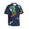thumbnail image 2 of Bixox Men's Hawaiian Shirts Men's Dinosaur Astronaut Space Surfing Print Short-Sleeve Shirt-XX-Large, 2 of 8