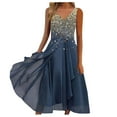thumbnail image 1 of EIMELI Robe Décontractée pour Femmes Robe en Chiffon Col en V Sans Manches Vêtements pour Femmes m Argent, 1 of 3