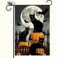 thumbnail image 4 of 18 x 12 Polyester Halloween Black Cats and Pumpkin Horror Face Garden Flag, Double-Sided Printing, 4 of 5