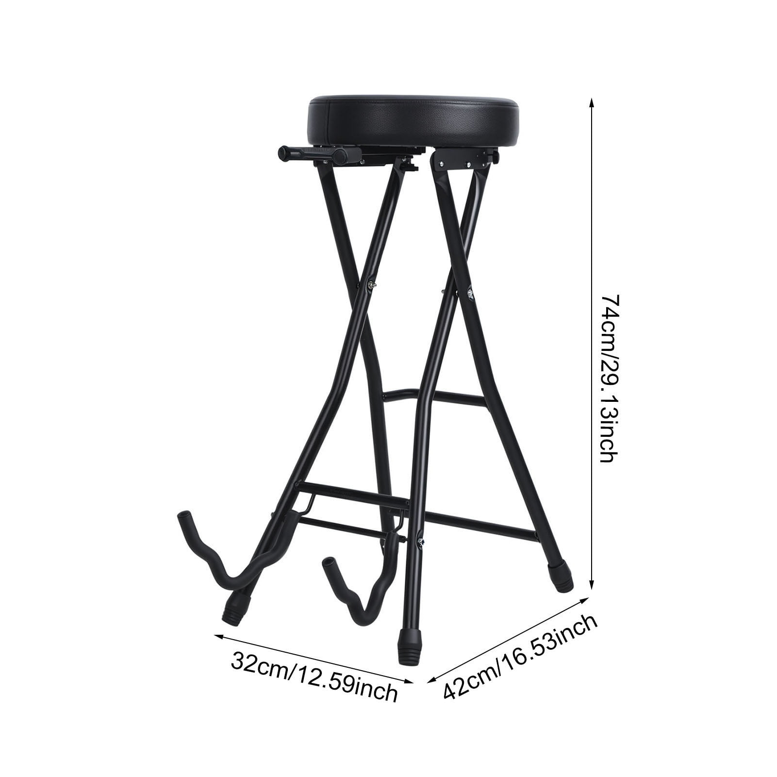 Wharick Foldable Guitar Stool Quick-Release Pin Compact Storage EVA Foam Cradle for All Guitars