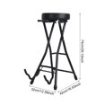 thumbnail image 2 of Guitar Stool with Padded Seat | Collapsible Chair with Guitar Stand & Retractable Hook | Adult Portable Folding Stool for Music Practice, 2 of 9