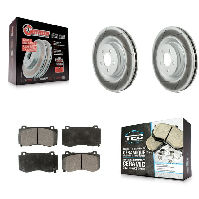 Transit Auto Front Coated Disc Brake Rotors and Ceramic Pads Kit for Car Dodge Charger Chrysler 300 Challenger Magnum KGT-100164