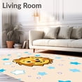 thumbnail image 2 of ODIKA 5'x7' Machine Washable Non-Slip Area Rug, Safari Animal Character Featuring Smiling Lion and Accents High Traffic Rug with Pad, Beige, 720307, 2 of 8
