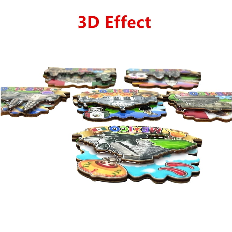 6 Pieces Mexico 3D Fridge Magnet, Refrigerator Magnets, Mexican
