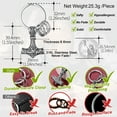 thumbnail image 6 of FaithHear Hammer Key Chain Ring for Men Women Stainless Norse Viking Mjolnir Amulet Jewelry Gift for Dad Son Grandpa Fathers Day Christmas, 6 of 9