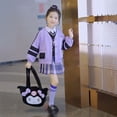 thumbnail image 3 of Sanrioed Anime Kuromi Girl Jk Uniform College Style Varsity Cardigan Skirt Shirt Vest Sweatshirt Y2K Streetwear Baseball Uniform, 3 of 5