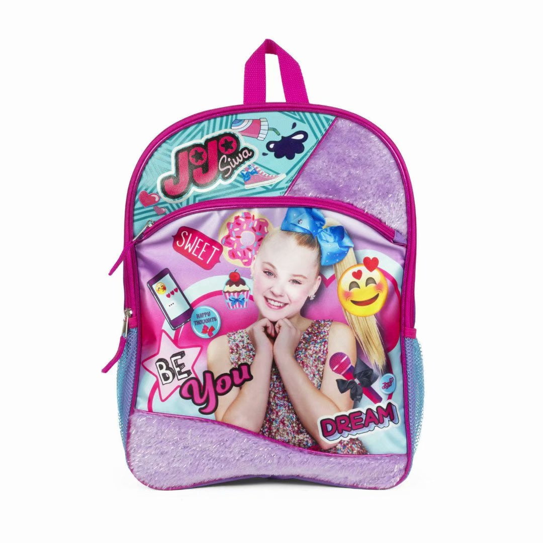 JoJo Siwa - JoJo Siwa Backpack 16" Large School Backpack Book Bag W/Fur