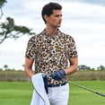 thumbnail image 3 of Sikiie Leopard Print Men's Short-sleeved POLO Shirts, Button-down Shirts and T-shirts are Suitable for Vacation, Leisure and Business-Small, 3 of 6