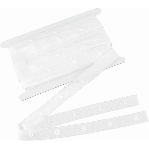 10 Yards White Snap Button Tape Plastic Sewing Snaps Fasteners Sew on Snaps Strips Fastener