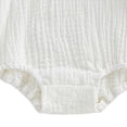 thumbnail image 6 of Hessimy Newborn Baby Girl Summer Outfit Bow Smocked Bubble Romper Doll Collar Plaid Bodysuit Fly Sleeve Jumpsuit Clothes(White, 6 of 7