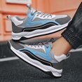 thumbnail image 5 of AUDeals Men's Suede Leather Platform Lace Up Low Top Colorful Block Sneakers Non Slip Fashion Comfortable Lightweight Walking Sport Work Tennis Shoes (Sky Blue, 9), 5 of 6