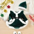 thumbnail image 2 of MEZZALL Girls Long Sleeve Christmas Romper Bodysuit Onesies Dress Hats Party Warm Outfits Sets Versatile Baby Dailywear, 2 of 6