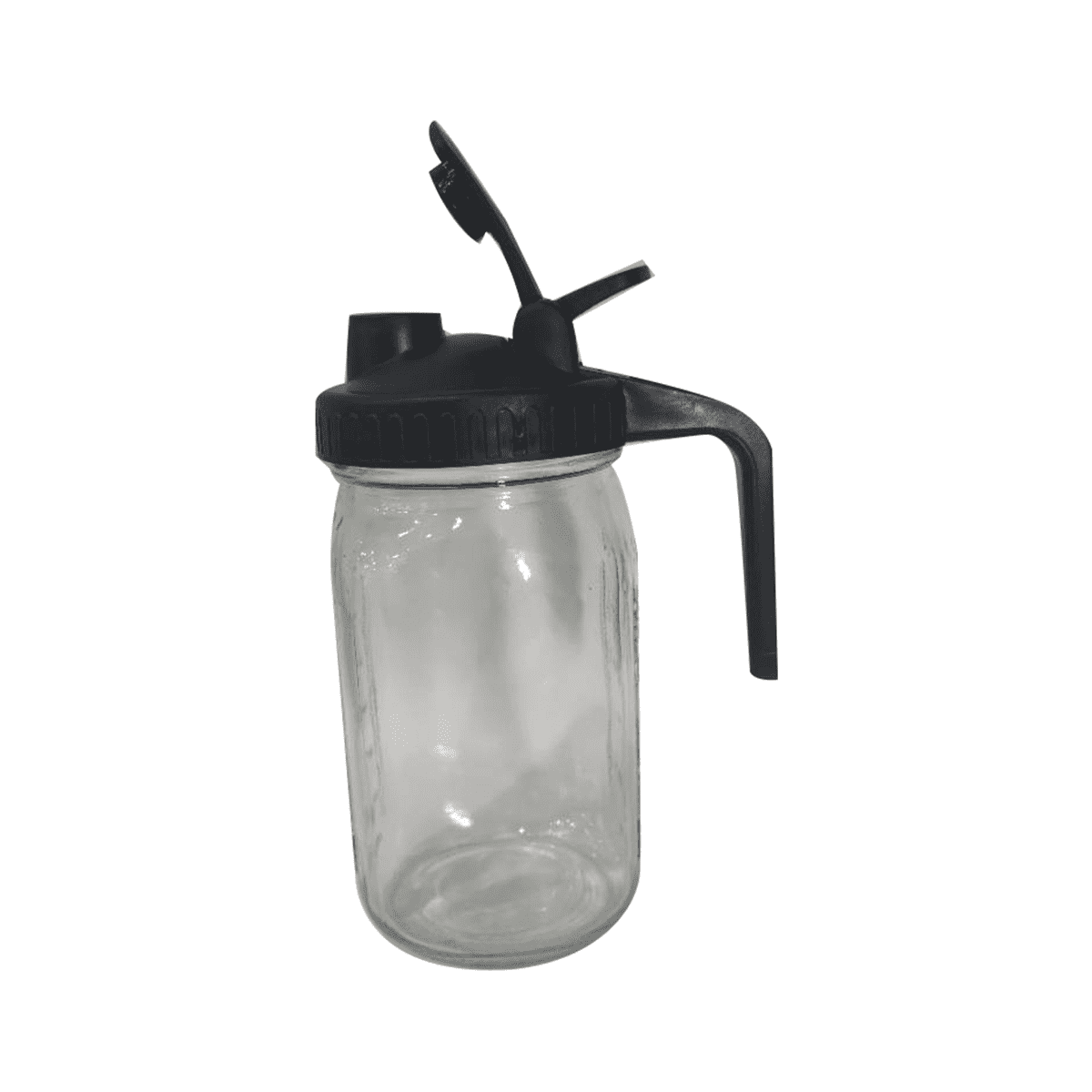 Pichet Mason Jar 32 Oz - Verre Alimentaire - Couvercle Anti-Fuite - Bec Verseur - Gradué - Multifonction