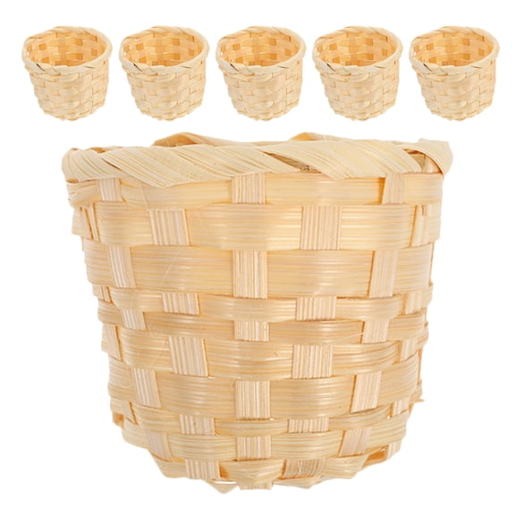 SOPOTUTU 6Pcs Willow Rattan Basket Small Wooden Storage Basket for Organizing Sundries and Decor