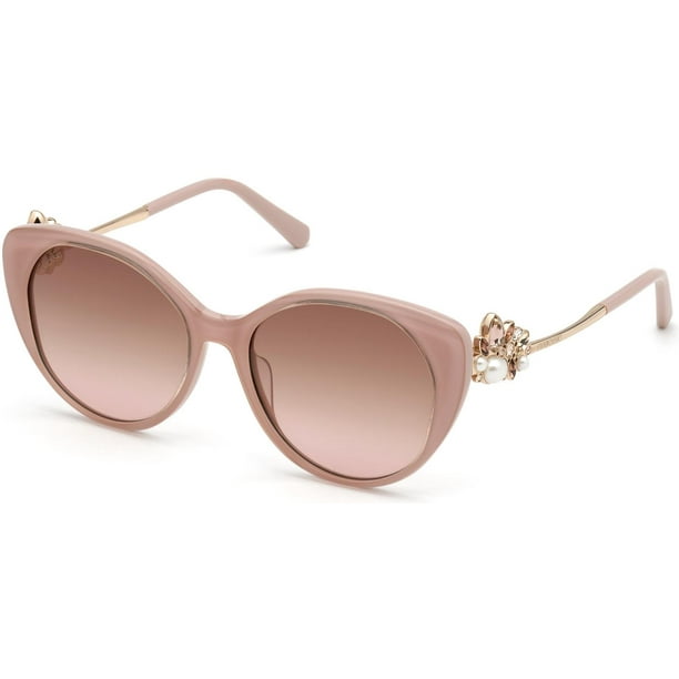 Swarovski SK 0279 Sunglasses 72F Shiny Pink / Gradient Brown - Walmart.com