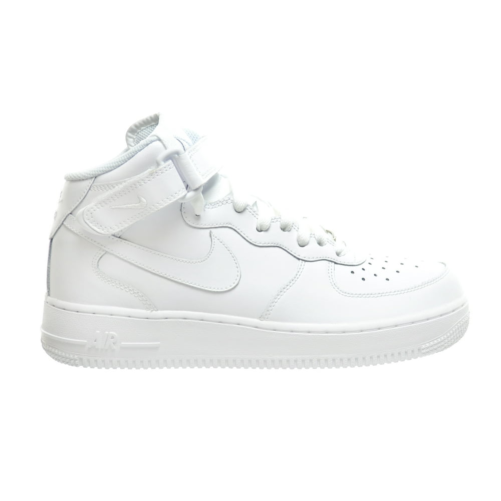 Nike - Nike Air Force 1 Mid (GS) Big Kids Sneakers White/White 314195 ...