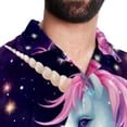 thumbnail image 5 of Starry Unicorn Men's Casual Hawaiian Button Down Short Sleeve Summer Beach Printed Shirt, 5 of 6
