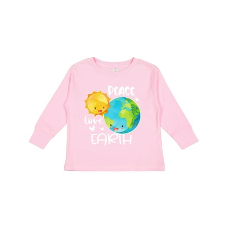 

Inktastic Earth Day Peace Love Earth Gift Toddler Boy or Toddler Girl Long Sleeve T-Shirt
