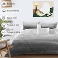 thumbnail image 4 of Grey Ombre Bedding 3 Piece Duvet Cover Set Twin Size, Modern Abstract Art Ocean Oil Painting Soft Microfiber Comforter Cover with Zipper Closure & Pillowcases, Wrinkle & FadeResistant Quilt Cover, 4 of 9
